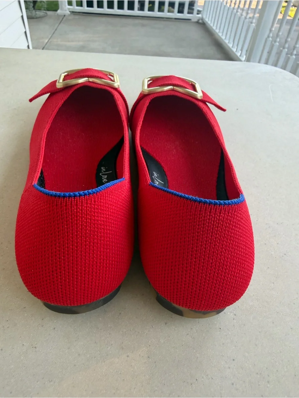 Rothy’s Women’s Size 7 Red Canvas Ballet Flats EUC